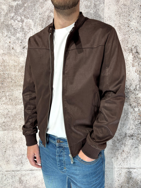 Biker ecopelle scamosciato moro
