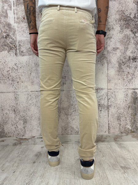 Pantalone chino velluto beige