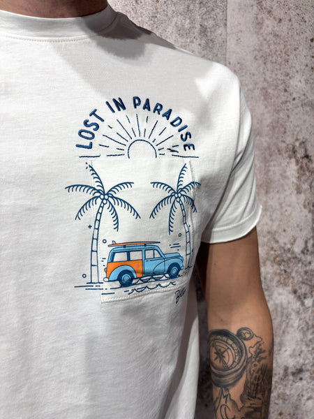 T-Shirt bianca lost in paradise
