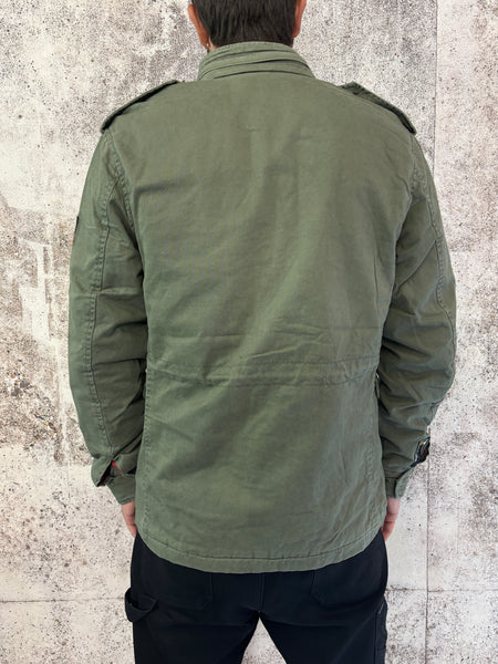Field jacket militare con patch