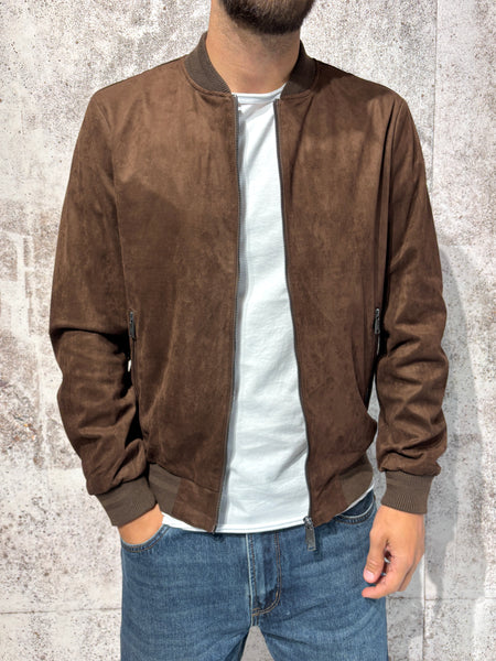 Giubbino bomber scamosciato coffee GL971