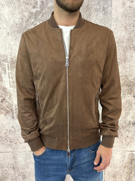 Giubbino bomber scamosciato moro
