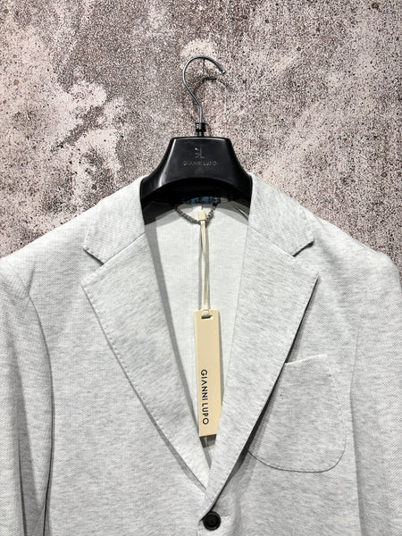 Giacca monopetto jacquard grigia