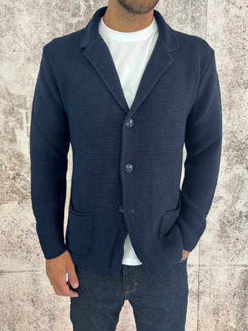 Giacca in maglia blu