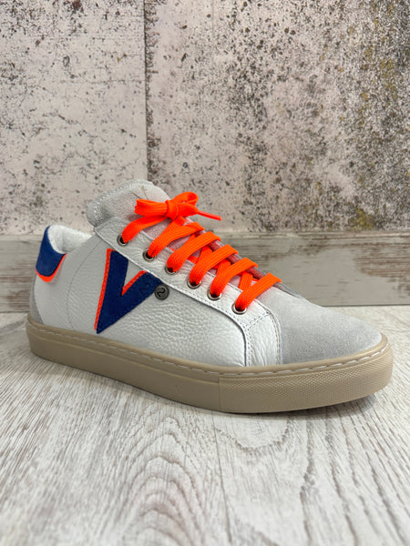 Sneakers Olympic bianca/blu/arancio fluo