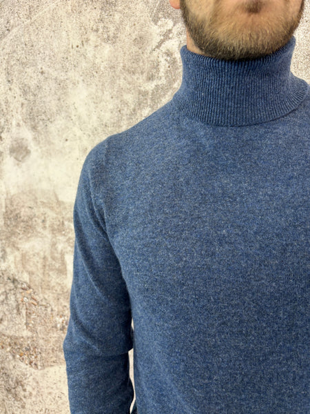 Dolcevita blu misto cashmere