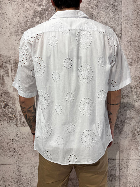 Camicia m/m bianca ricamata
