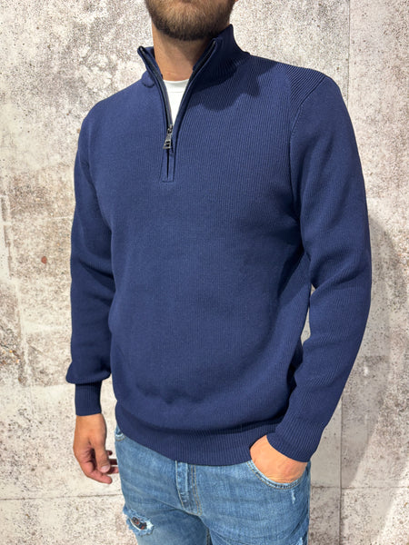 Maglione blu mezza zip costa inglese