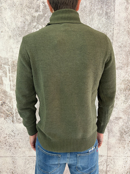Dolcevita ciniglia verde militare