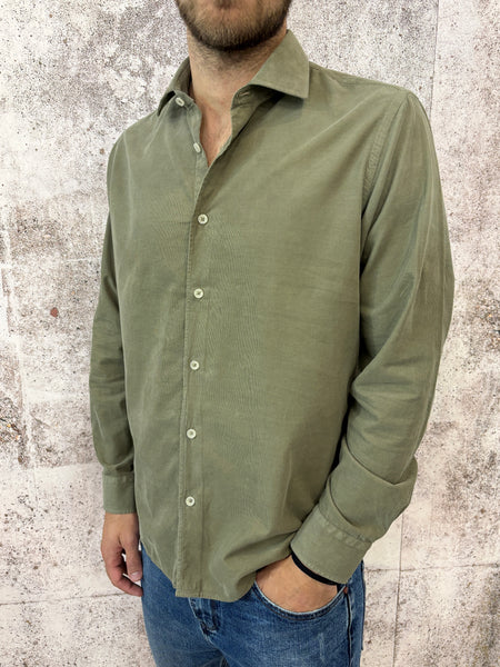 Camicia velluto militare micro costine