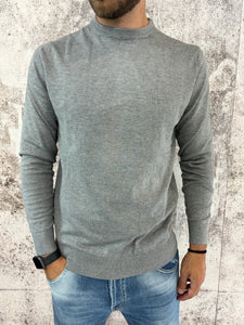 Maglioncino basic grigio viscosa/nylon