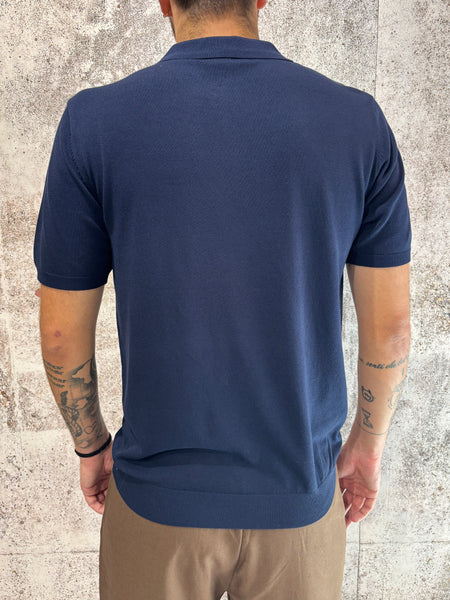 Polo in maglia zip blu