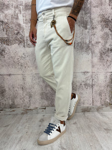 Pantalone panna velluto costine