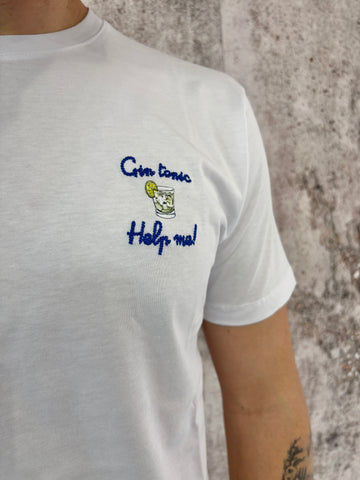 T-Shirt bianca Gin Tonic Help Me