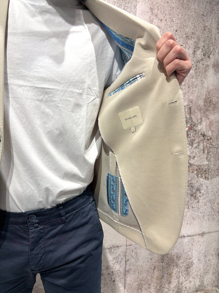 Giacca monopetto jersey beige