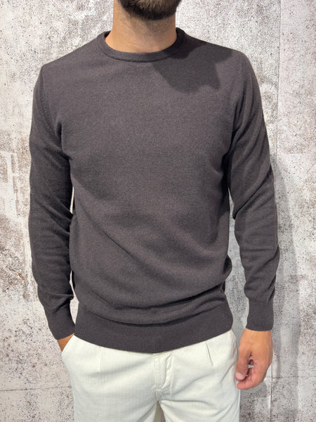 Maglione girocollo moro misto cashmere