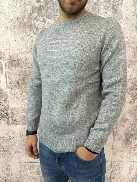 Maglione girocollo grigio melange