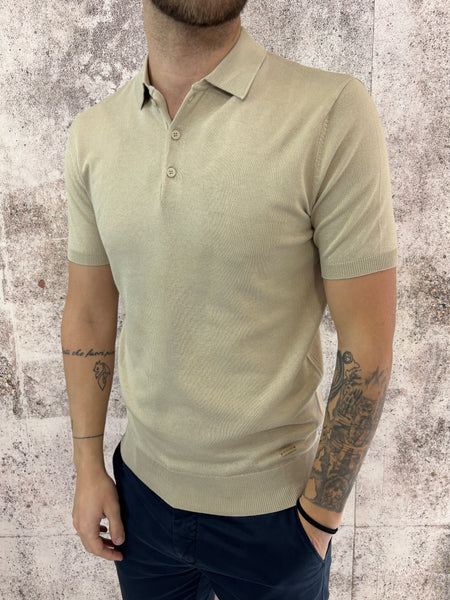 Polo in maglia m/m beige