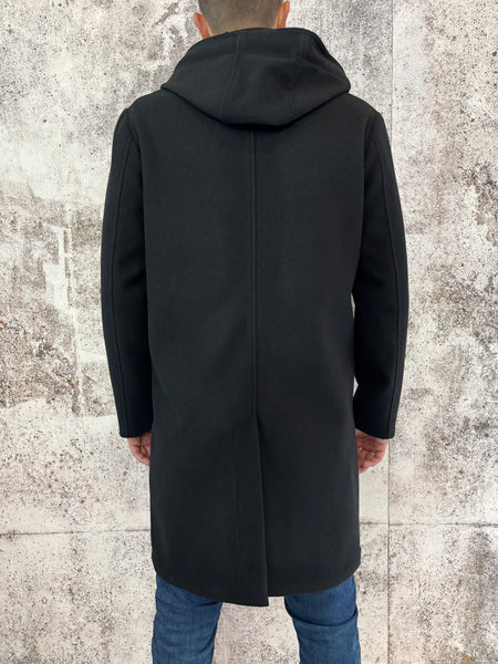 Cappotto nero modello Parka