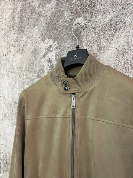 Giubbino mod. college scamosciato beige