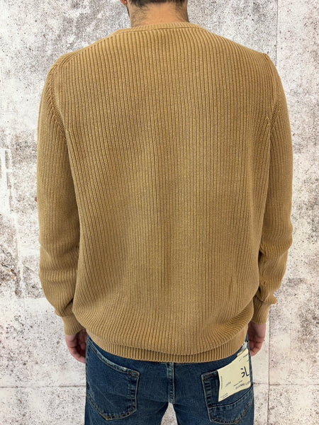 Maglione costa inglese cammello