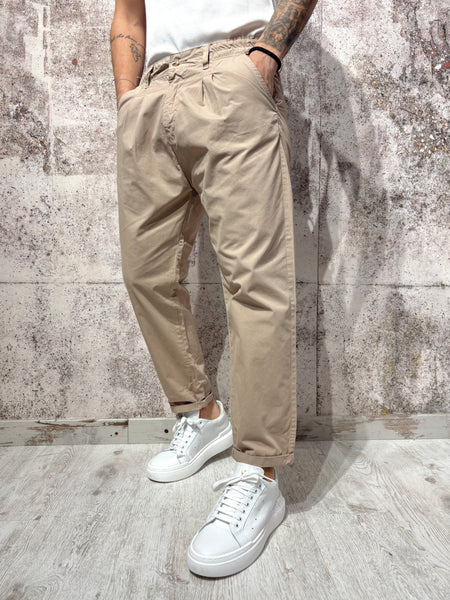 Pantalone beige doppia pinces
