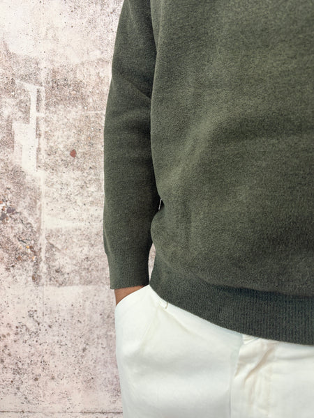 Maglione girocollo verdone spugna