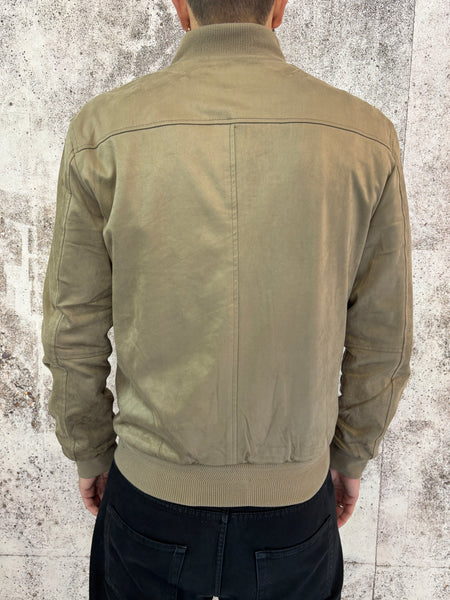 Giubbino mod. college scamosciato beige