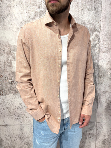 Linen/Cotton shirt cacao