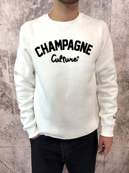 Felpa bianca Champagne Culture