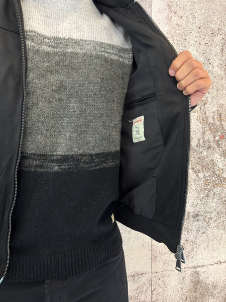 Giubbino mod. College scamosciato nero