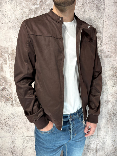 Biker ecopelle scamosciato moro