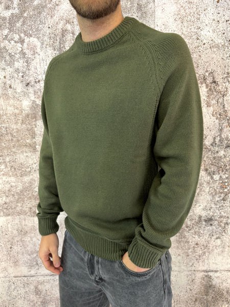 Maglione militare  con toppe in velluto
