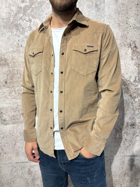 Camicia velluto camel GL78
