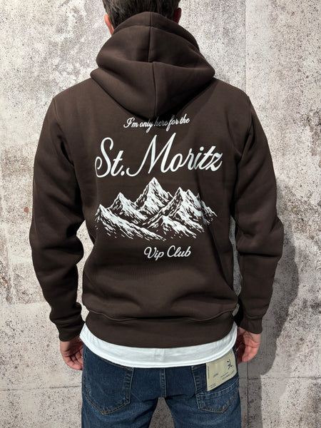 Felpa cappuccio moro St. Moritz
